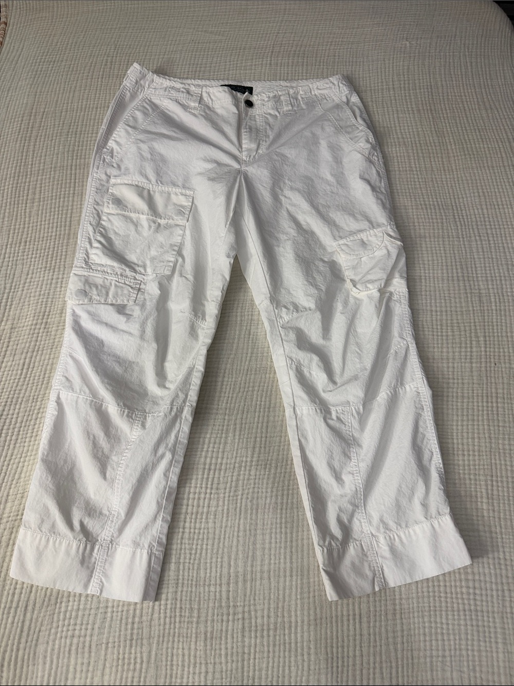 Ralph Lauren White Cargo Pants with Utility Pockets